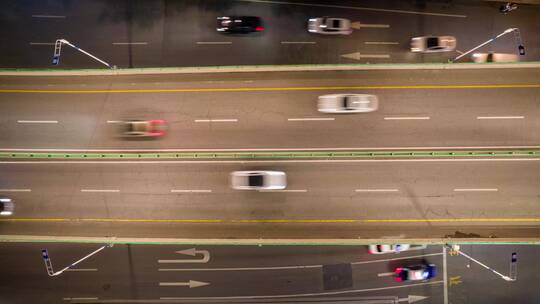 城市道路夜景俯拍001