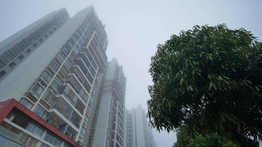 城市大雾天气视频素材模板下载