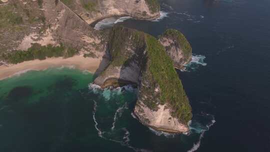 HDR印尼佩妮达岛精灵坠崖自然风光航拍视频素材模板下载