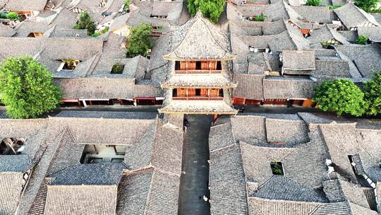 航拍四川旅游5A级阆中古城历史建筑群街景