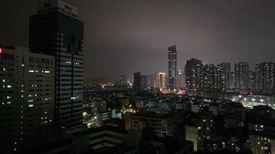 深圳罗湖区夜景航拍