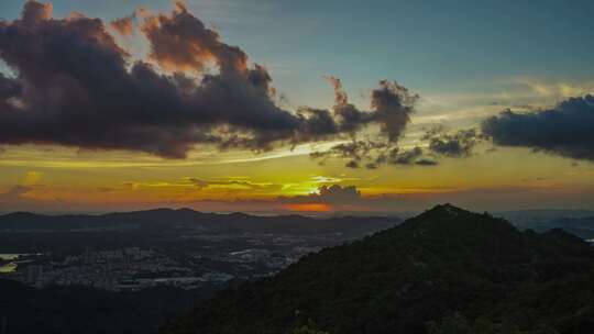 深圳阳台山夕阳延时