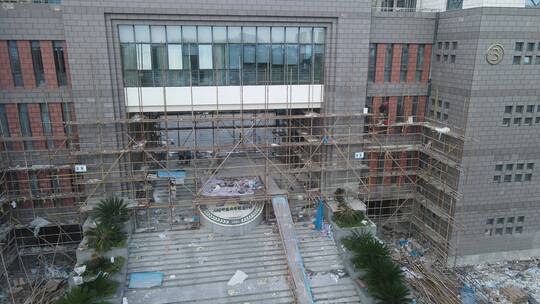 学校装修学校翻修4K航拍