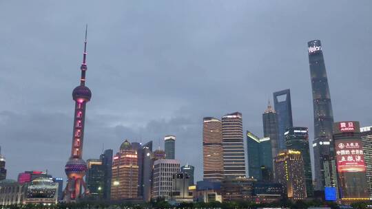 上海外滩城市夜景延时摄影