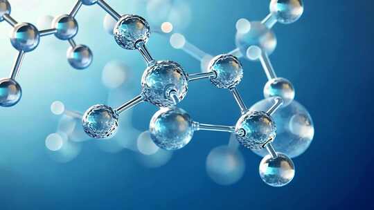 微观下的水分子结构展示