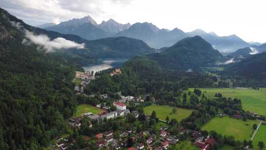 新天鹅堡巴伐利亚阿尔卑斯山德国视频素材模板下载