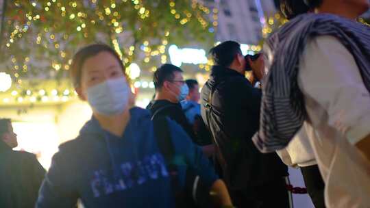 浙江省杭州市拱墅区武林夜市夜晚夜景逛街购