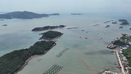 航拍晴朗的台州大陈岛绝美风景视频素材模板下载