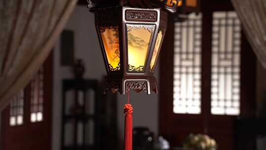 中式古典灯笼特写