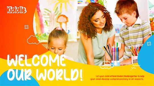 彩色创意儿童学校图文宣传介绍AE模板AE视频素材教程下载