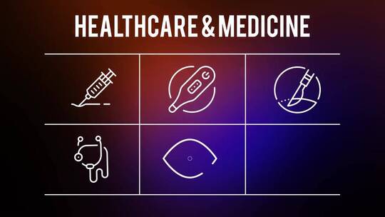 医疗保健和医药25个轮廓图标AE模板