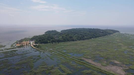 湖南岳阳洞庭湖君山岛5A景区航拍