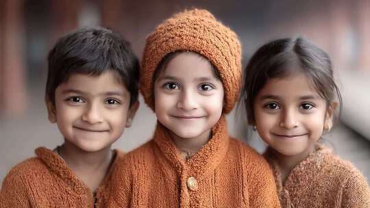 阳光下孩子们纯真笑容温暖治愈