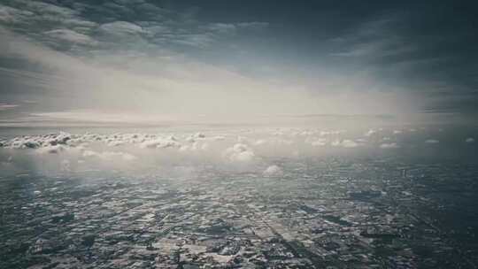 冬季雪景高空云层延时