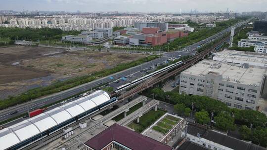 上海闵行区浦江镇全景4K航拍