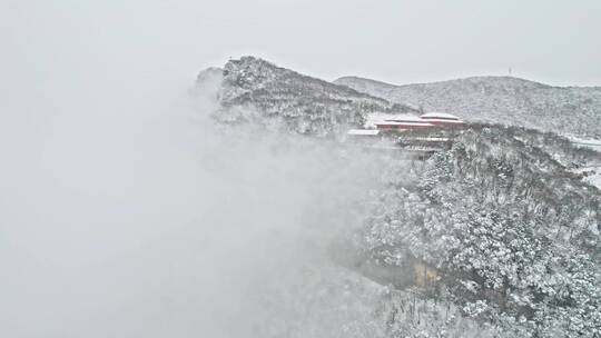 汉中龙头山雪景航拍