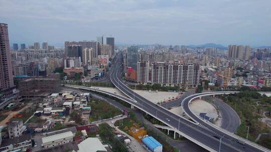 航拍广东潮州大桥建筑景观视频素材模板下载