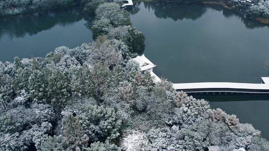 杭州西湖浴鹄湾雪景