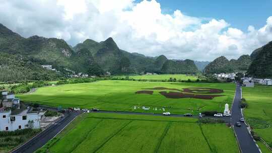 贵州黔西南兴义万峰林景区田园风光风景航拍