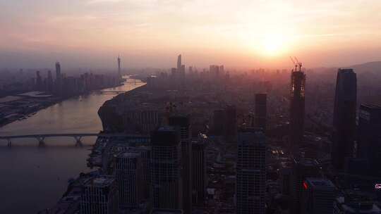 广州金融城日落-7视频素材模板下载