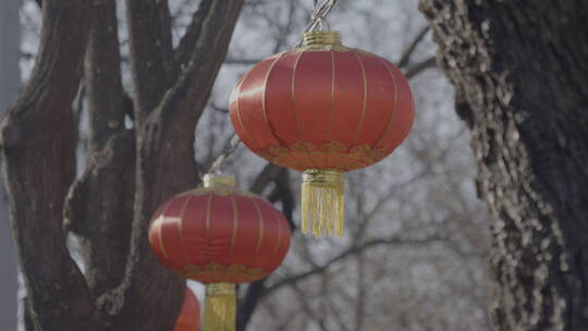 北京胡同过年街景气氛 春节街景氛围