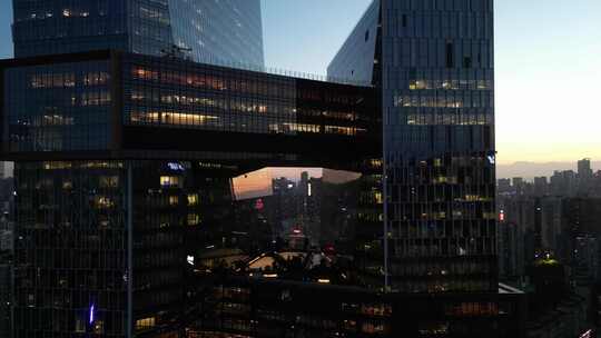 深圳腾讯总部腾讯滨海大厦夜景视频素材模板下载