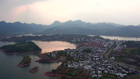 4k 航拍杭州千岛湖山水风景区