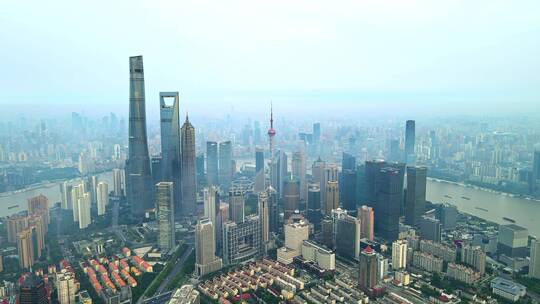 上海浦东新区航拍视频素材模板下载