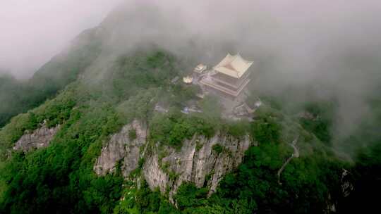 航拍南五台景区云海景观