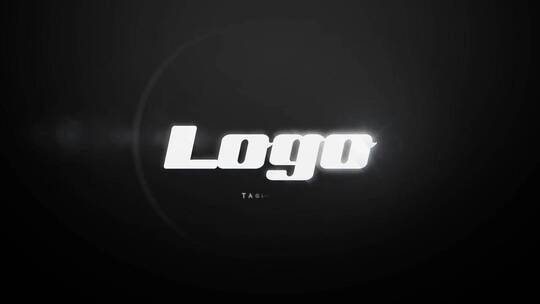 黑色背景白色光感LOGO开场AE模板视频素材模板下载