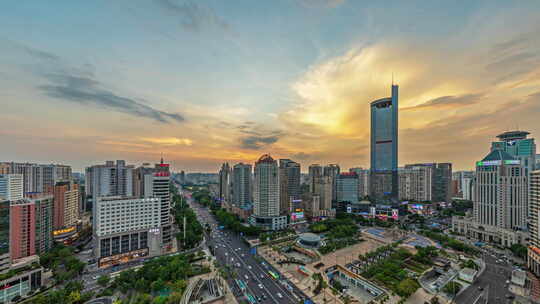 南宁金湖广场地王大厦日转夜延时