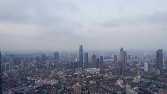 天津五大道文化旅游景区日落城市风光航拍