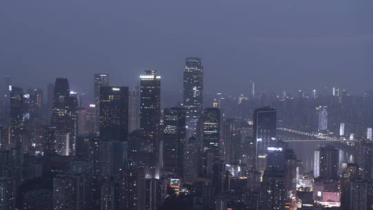 重庆城市夜景航拍空境视频素材模板下载