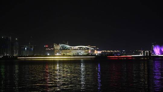 浙江杭州钱江新城城市阳台夜景