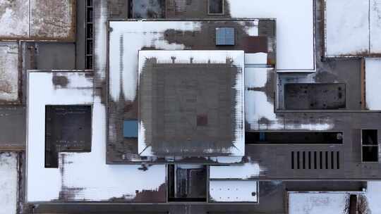 航拍洛阳二里头雪景