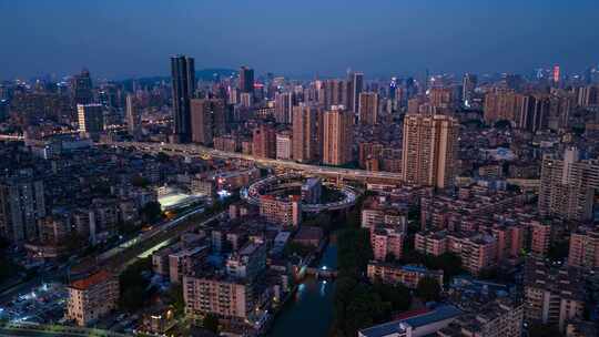 广州海珠洲头咀立交夜景延时