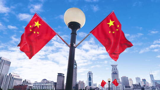 上海市外景红旗