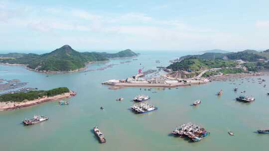 福建宁德霞浦花竹村渔港风景航拍