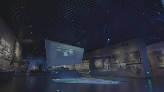 抗美援朝纪念馆内的长津湖战役展示视频素材模板下载