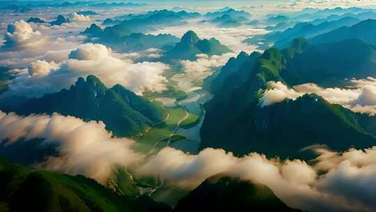 长江河流山川山脉风景