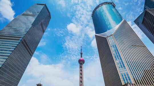 上海航拍延时上海街道上海地标性建筑