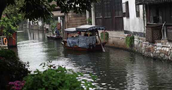 江南水乡南浔古镇烟雨空镜