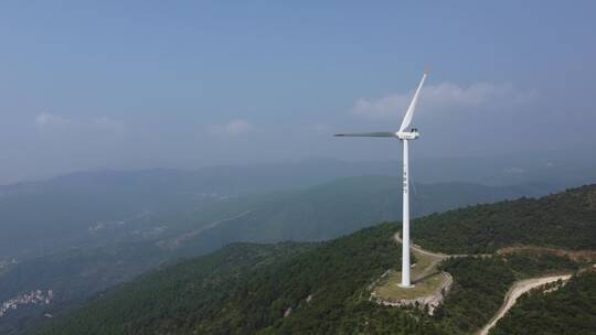 航拍福建江口风电风景4K实拍视频