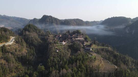 湖南湘西矮寨奇观5A景区航拍