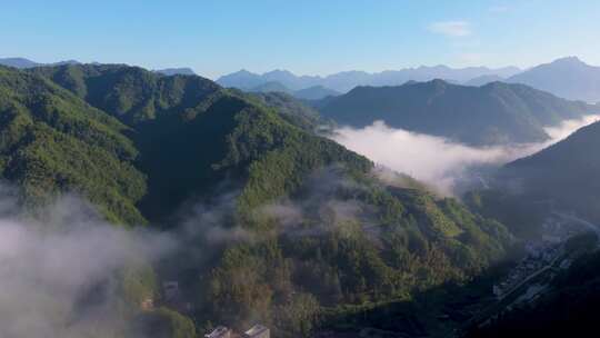 江南高山山谷云海浙江丽水松阳航拍