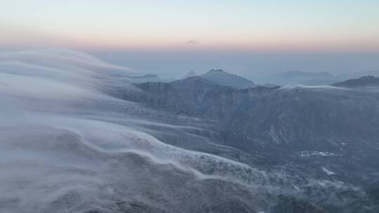 白云山雪景云海山峰航拍视频素材模板下载