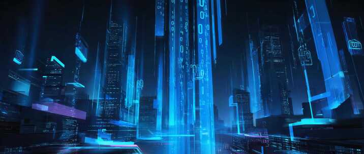 未来科技感城市夜景