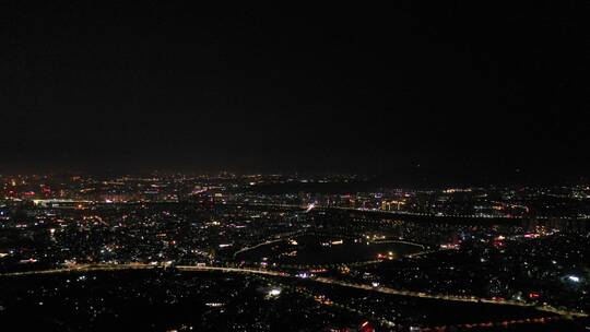 泉州市区夜景航拍500米高空泉州城市大景