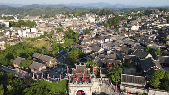 航拍贵阳青岩古镇5A景区全景