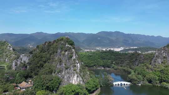 航拍广东肇庆七星岩景区